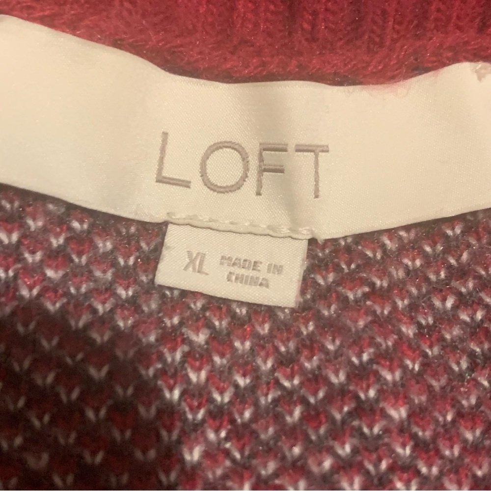 Loft Animal Print Long Sleeve Sweater SZ XL - Picture 9 of 12